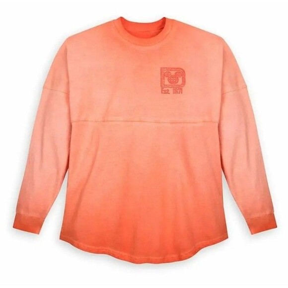 Disney Parks Walt Disney World Orange Peach Coral Ombre Glitter Spirit Jersey XS - Picture 3 of 10
